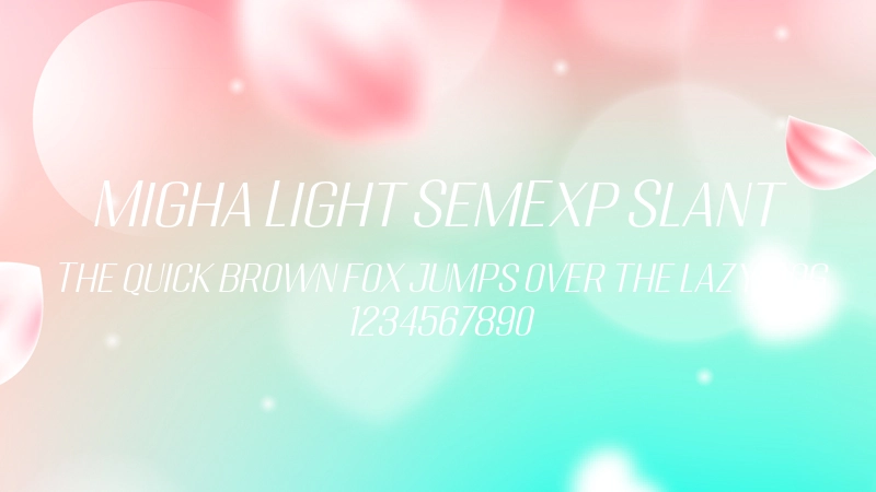 Migha Light SemExp Slant 字体预览图