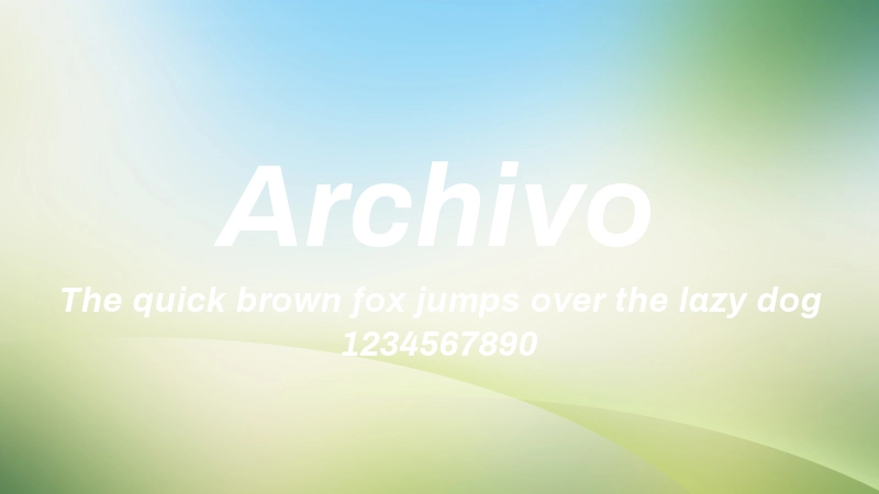 Archivo 字体预览图