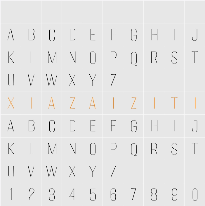 Migha Thin 字符映射表