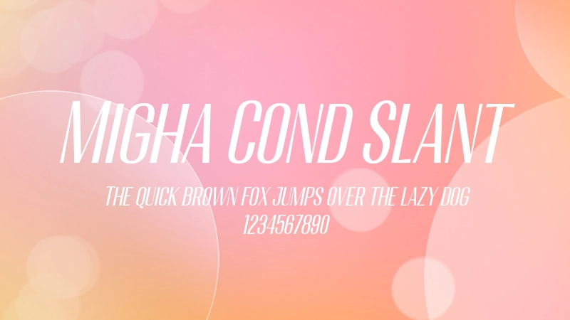 Migha Cond Slant 字体预览图