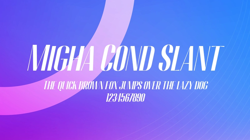 Migha Cond Slant 字体预览图