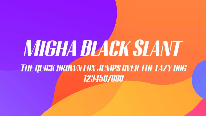 Migha Black Slant 字体预览图