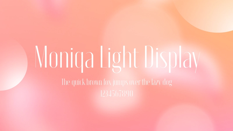 Moniqa Light Display 字体预览图