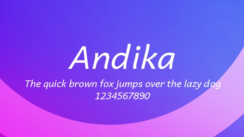 Andika 字体预览图