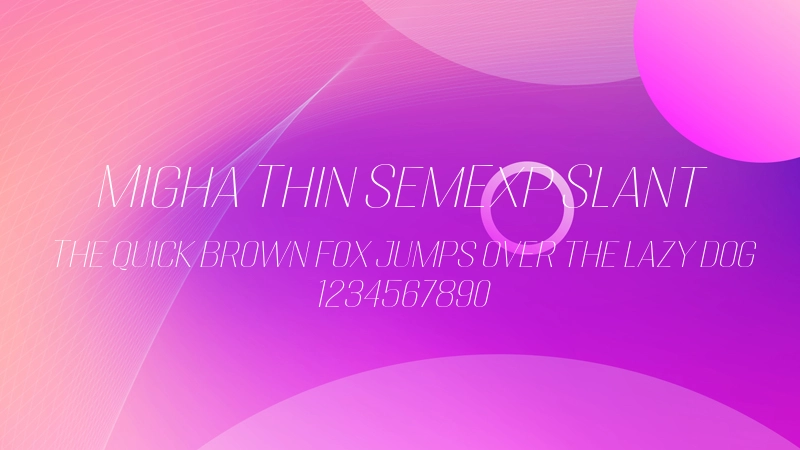 Migha Thin SemExp Slant 字体预览图