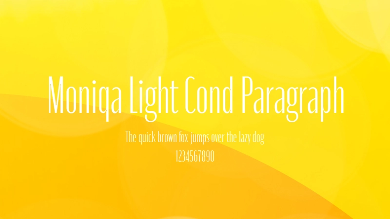 Moniqa Light Cond Paragraph 字体预览图