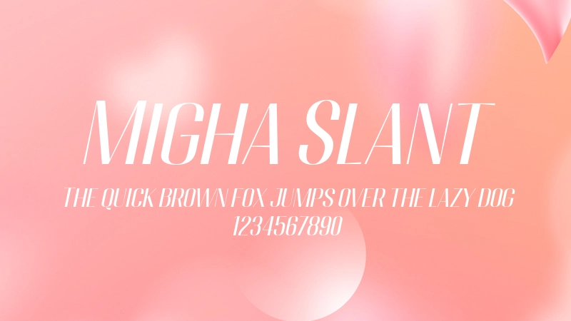 Migha Slant 字体预览图