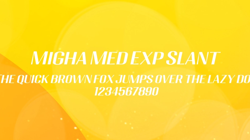 Migha Med Exp Slant 字体预览图