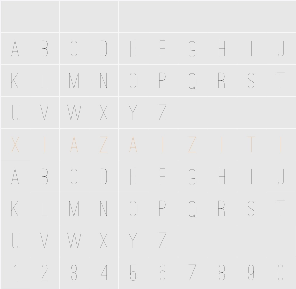Ostrich Sans Light 字符映射表