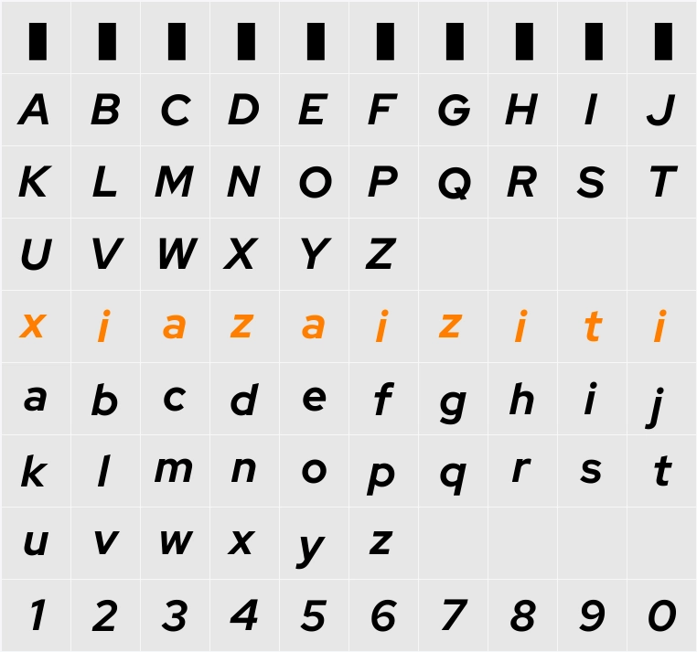 Red Hat Display ExtraBold 字符映射表