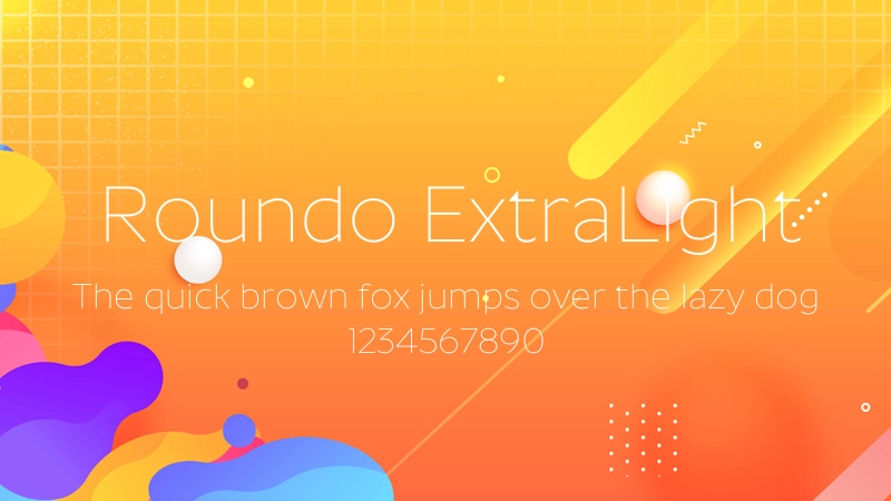 Roundo ExtraLight 字体预览图