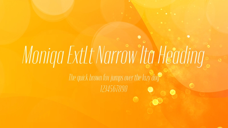 Moniqa ExtLt Narrow Ita Heading 字体预览图