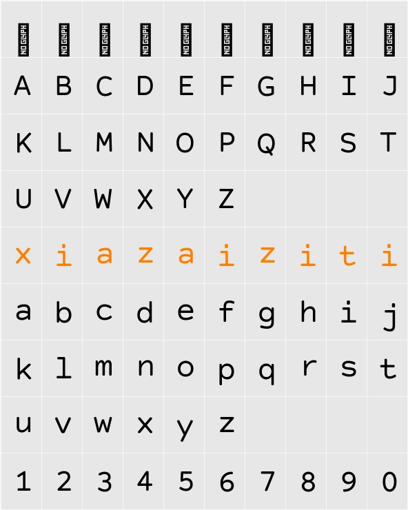 Courier Prime Sans 字符映射表