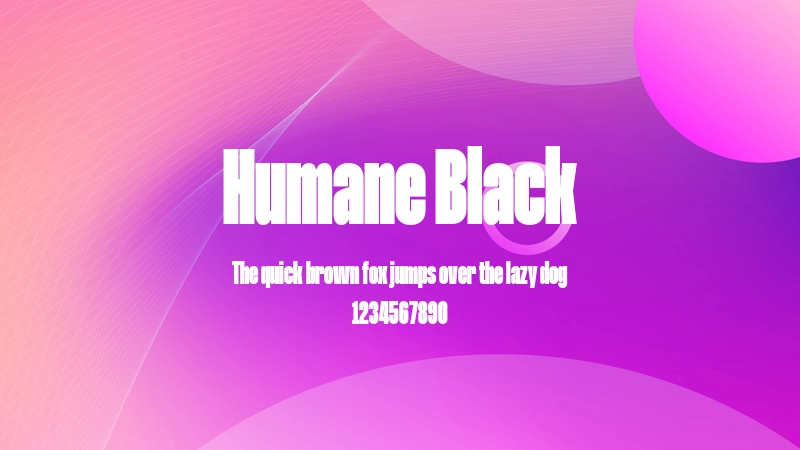 Humane Black 字体预览图