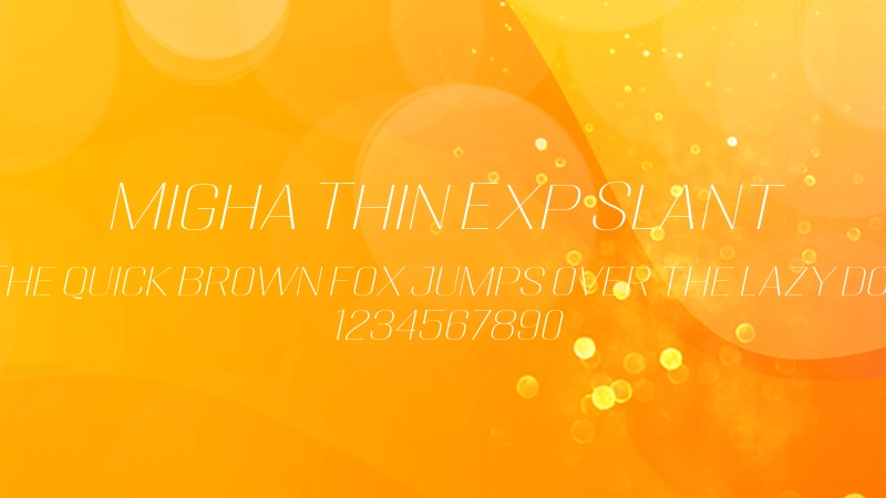 Migha Thin Exp Slant 字体预览图
