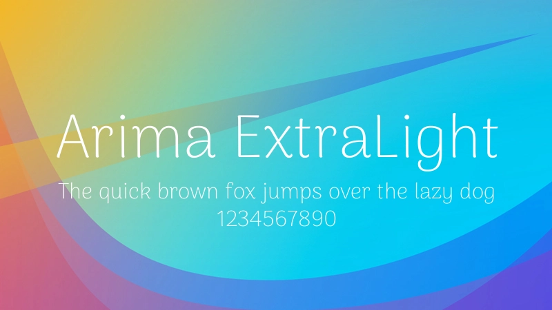 Arima ExtraLight 字体预览图