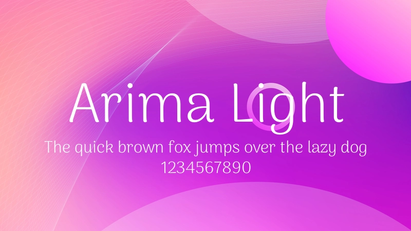 Arima Light 字体预览图
