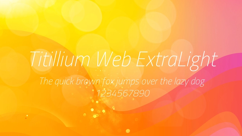 Titillium Web ExtraLight 字体预览图