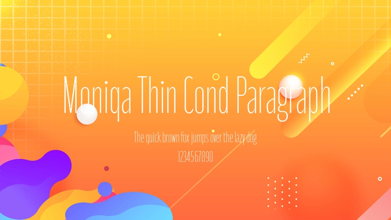 Moniqa Thin Cond Paragraph 字体预览图