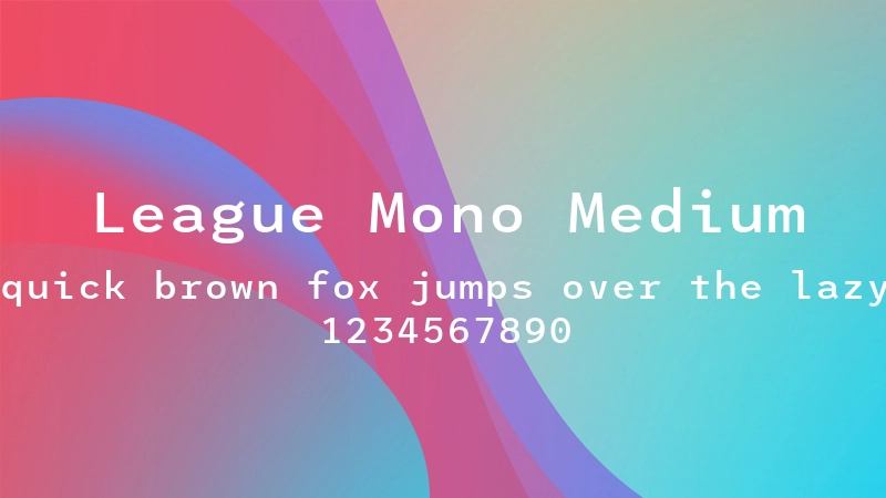League Mono Medium 字体预览图
