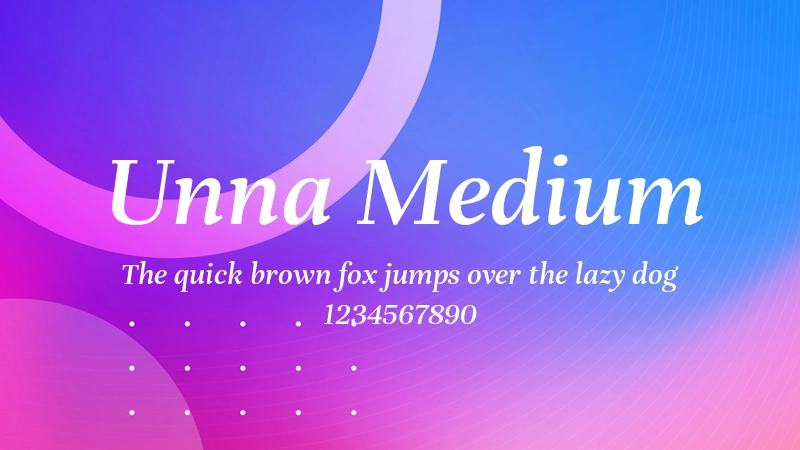 Unna Medium 字体预览图