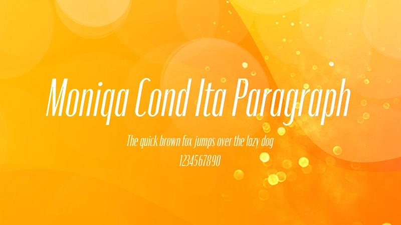 Moniqa Cond Ita Paragraph 字体预览图