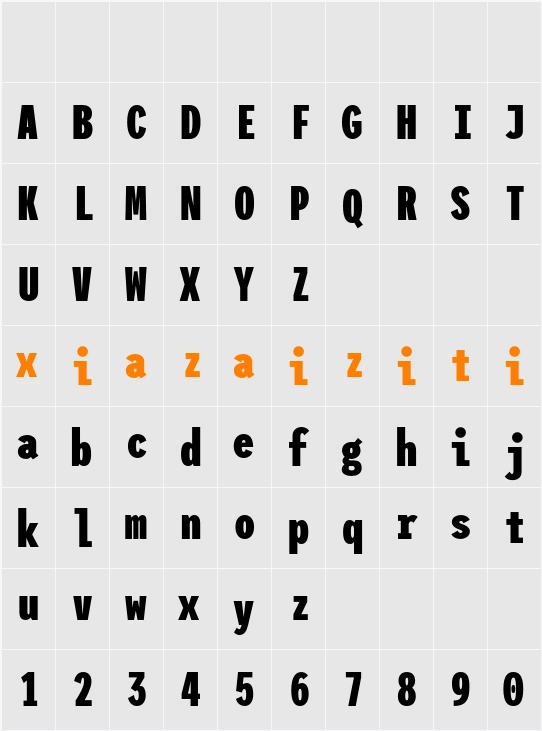 League Mono Condensed ExtraBold 字符映射表
