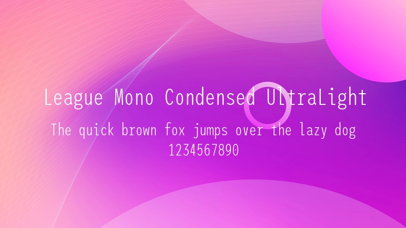 League Mono Condensed UltraLight 字体预览图