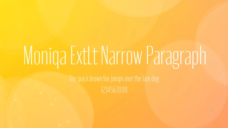 Moniqa ExtLt Narrow Paragraph 字体预览图