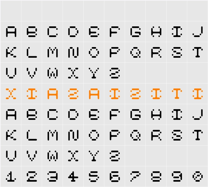 ModernPixelRound 字符映射表