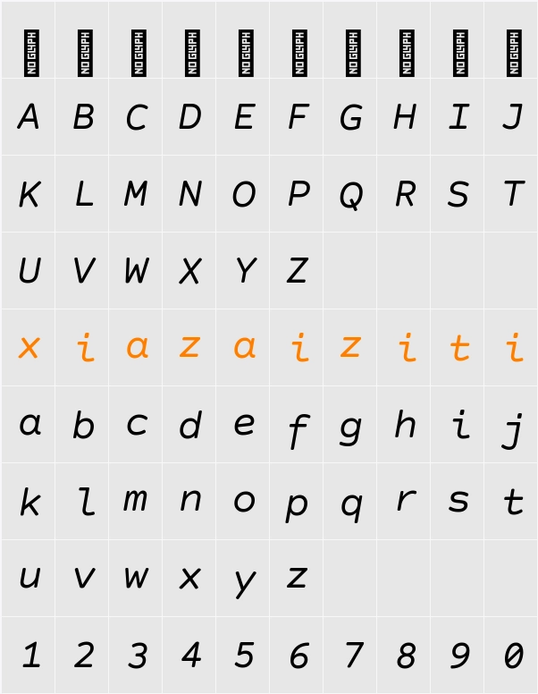 Courier Prime Code 字符映射表