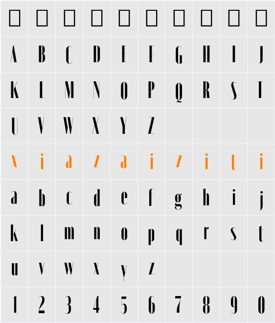 Moniqa ExtBd Cond Display 字符映射表