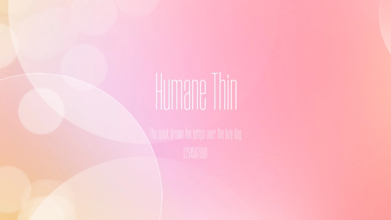 Humane Thin 字体预览图