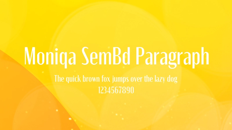 Moniqa SemBd Paragraph 字体预览图