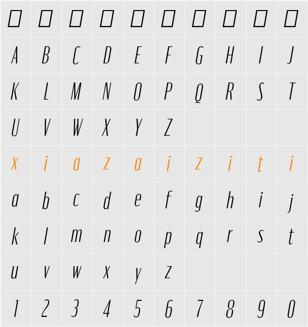 Moniqa Lt Nr It Paragraph 字符映射表