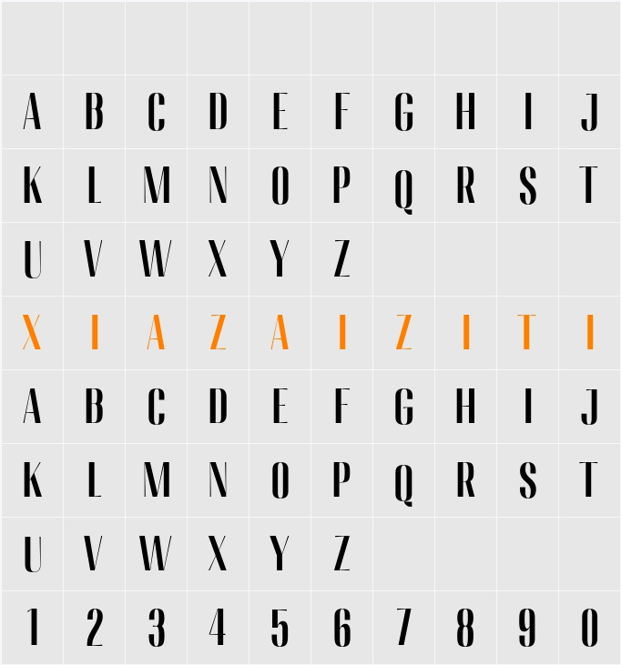 Migha Cond 字符映射表