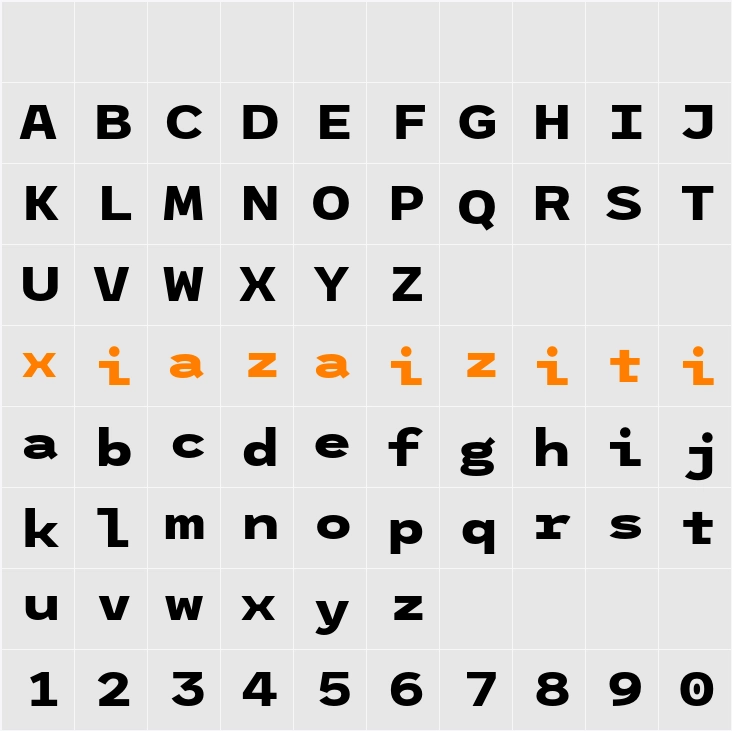 League Mono Wide ExtraBold 字符映射表