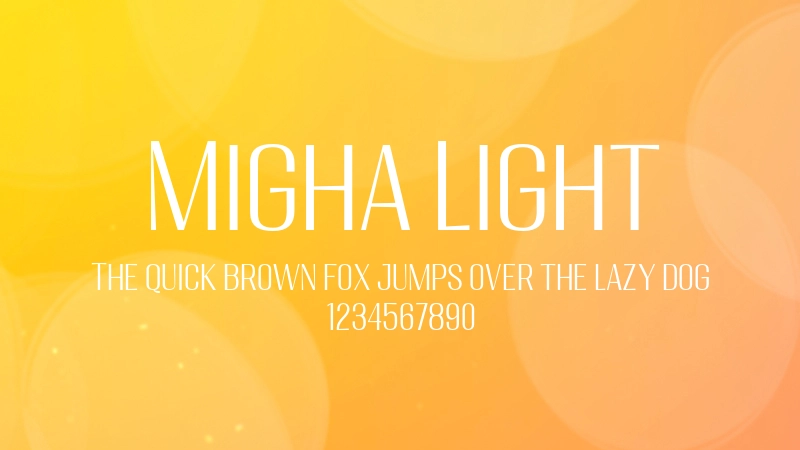 Migha Light 字体预览图