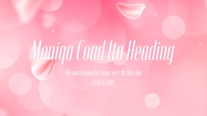 Moniqa Cond Ita Heading 字体预览图