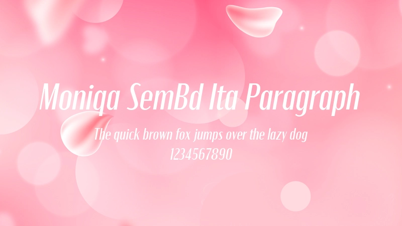 Moniqa SemBd Ita Paragraph 字体预览图