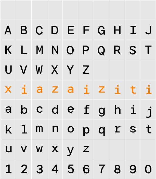LT Superior Mono Med Semi-bold 字符映射表