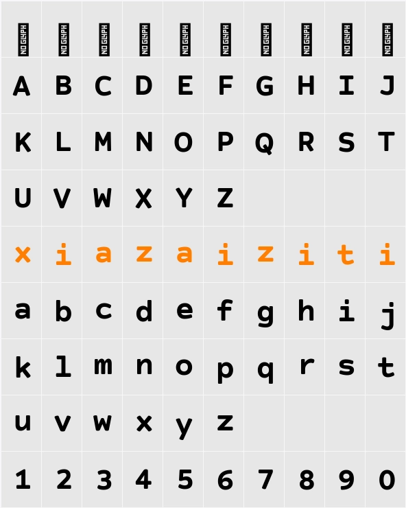 Courier Prime Sans 字符映射表