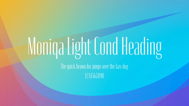 Moniqa Light Cond Heading 字体预览图