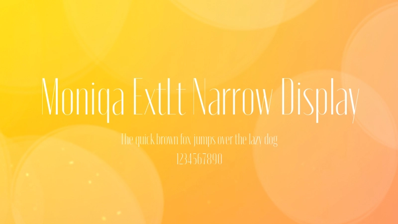 Moniqa ExtLt Narrow Display 字体预览图