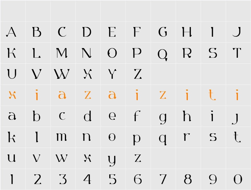 Equilibrist 字符映射表
