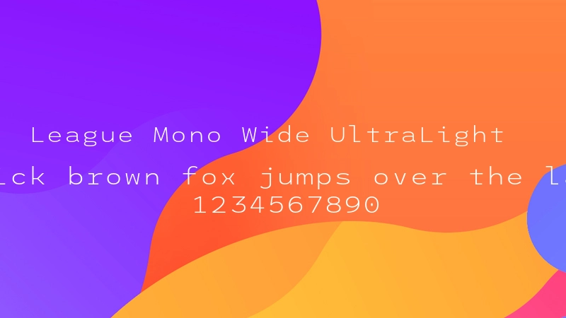 League Mono Wide UltraLight 字体预览图