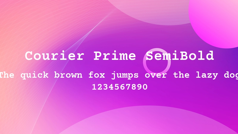 Courier Prime SemiBold 字体预览图