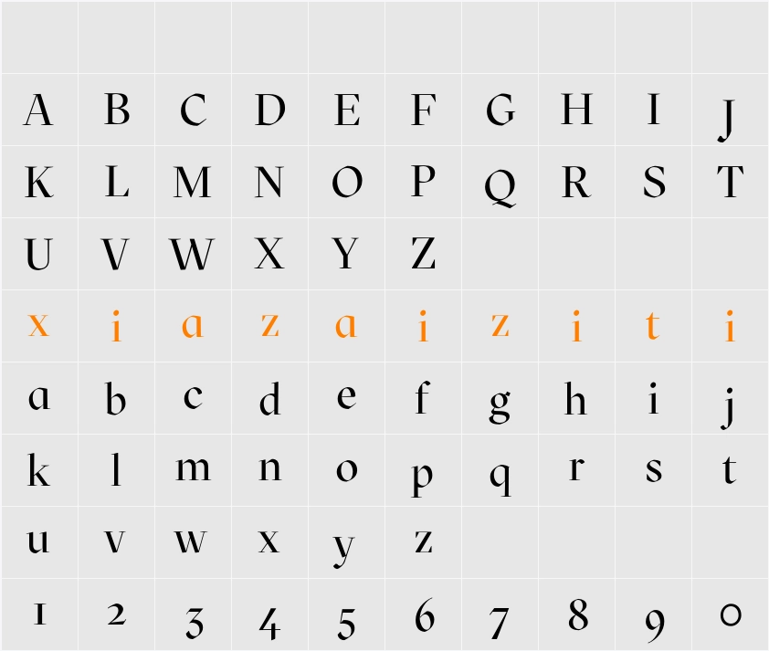 Mazius Display 字符映射表