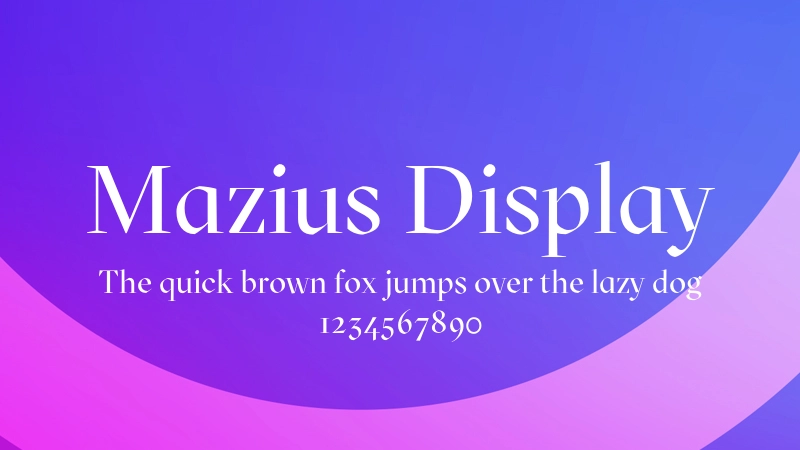 Mazius Display 字体预览图