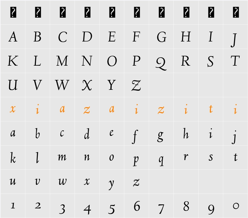 Linden Hill 字符映射表